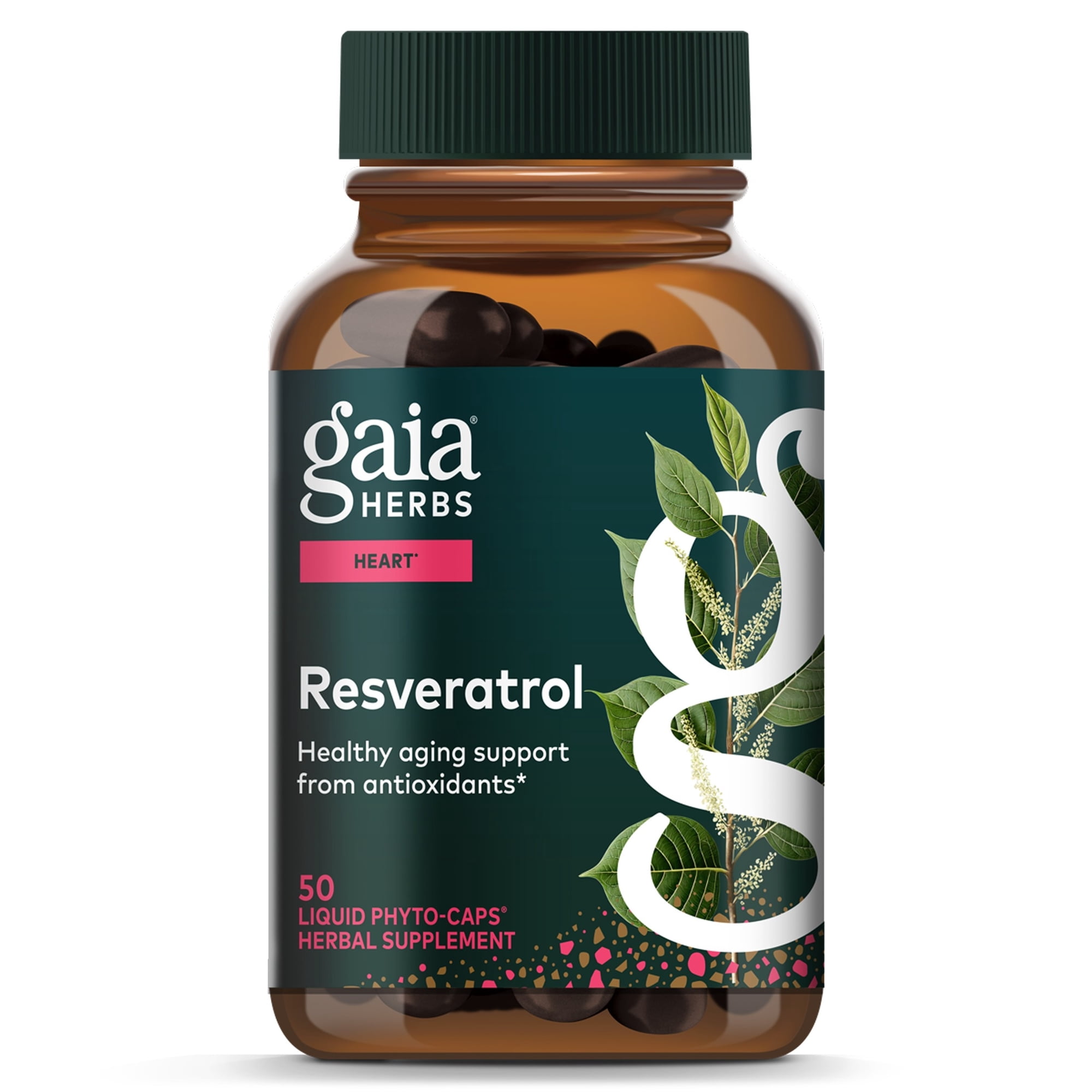 Gaia Herbs Resveratrol - Beauty & Radiance Antioxidant Support Supplement* - Made with Japanese Knotweed - Contains 150 mg Trans-Resveratrol per Serving - 50 Liquid Phyto-Capsules (25 Servings)