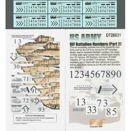 Echelon Fine Decal 172 Us Army Oif Battalion Numbers Part 2 D726031 Echelon Fine Decal 172 Us Army Oif Battalion Numbers Part 2 D726031