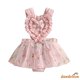 thumbnail image 1 of * 0-24 Meses Bebé Niñas Verano Rosa Sin Mangas Encaje Floral Tul Forma De Corazón Mameluco Casual Fiesta Ropa, 1 of 4