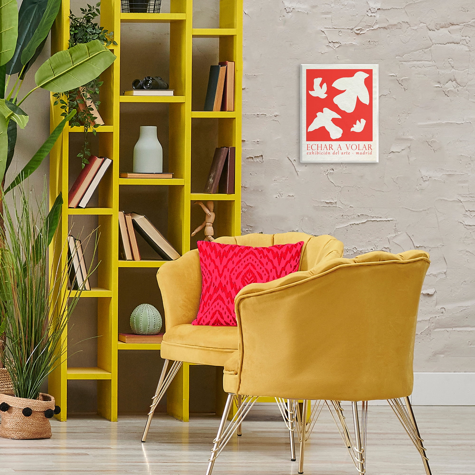 Stupell Industries Classic Exhibition Red Birds Typography Painting Unframed Art Print Wall Art, 11 x 14
