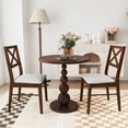 thumbnail image 2 of Topbuy Modern Dining Chair Set of 2 Armless Kitchen Chair with Rubber Wood Frame Upholstered Seat Brown, 2 of 9