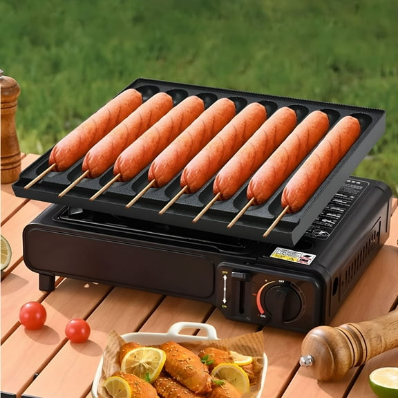 HIBIBUD 8-Tube Non-Stick Roller Machine, Electric Hot Dog Sausage Grill Cooker Machine for Hot Dog Lovers - Ideal for Outdoor Home and Commercial Use