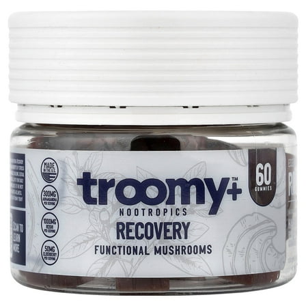 Troomy Nootropics Recovery, Functional Mushrooms Gummies, Harvest Berry Acai, 60 Gummies