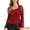 Dark Red, variant on Unique Bargains Women's V Neck Long Sleeve Ruched Mesh Blouse Dressy Wrap Top L Black