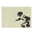 thumbnail image 1 of Sports Cutting Board, Rugby Player in Action Running Success in Arena Playground Sport Best Team Picture, Decorative Tempered Glass Cutting and Serving Board, Large Size, Beige Black, by Ambesonne, 1 of 1