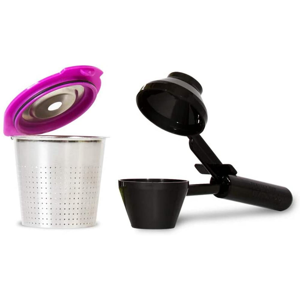 Cafe Flow Stainless Steel Reusable Coffee Pod by Perfect Pod + EZScoop Measuring Coffee Scooper