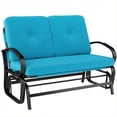 thumbnail image 2 of Outsunny Outdoor Glider Bench, 2-Person Patio Rocker Loveseat with Tufted Cushions, Steel Frame for Porch, Garden Backyard, Blue, 2 of 9