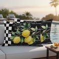 thumbnail image 2 of Hello Summer Lemons Outdoor Pillow Covers Pack of 2 Farmhouses Fruits Black White Checkered Waterproof Throw Pillow Covers Decorative Cushion Cases for Patio Garden Tent Balcony Couch 20x12 inch, 2 of 9