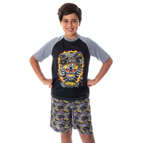 Monster Jam Boys' MAX-D Monster Truck 2 PC Shirt And Shorts Pajama Set
