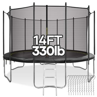 Skywalker Trampolines with Enclosure and Wind Stakes, Blue & Black
