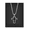 Black, variant on Men's Burnished Silver Tone Metal Cross Pendant Necklace