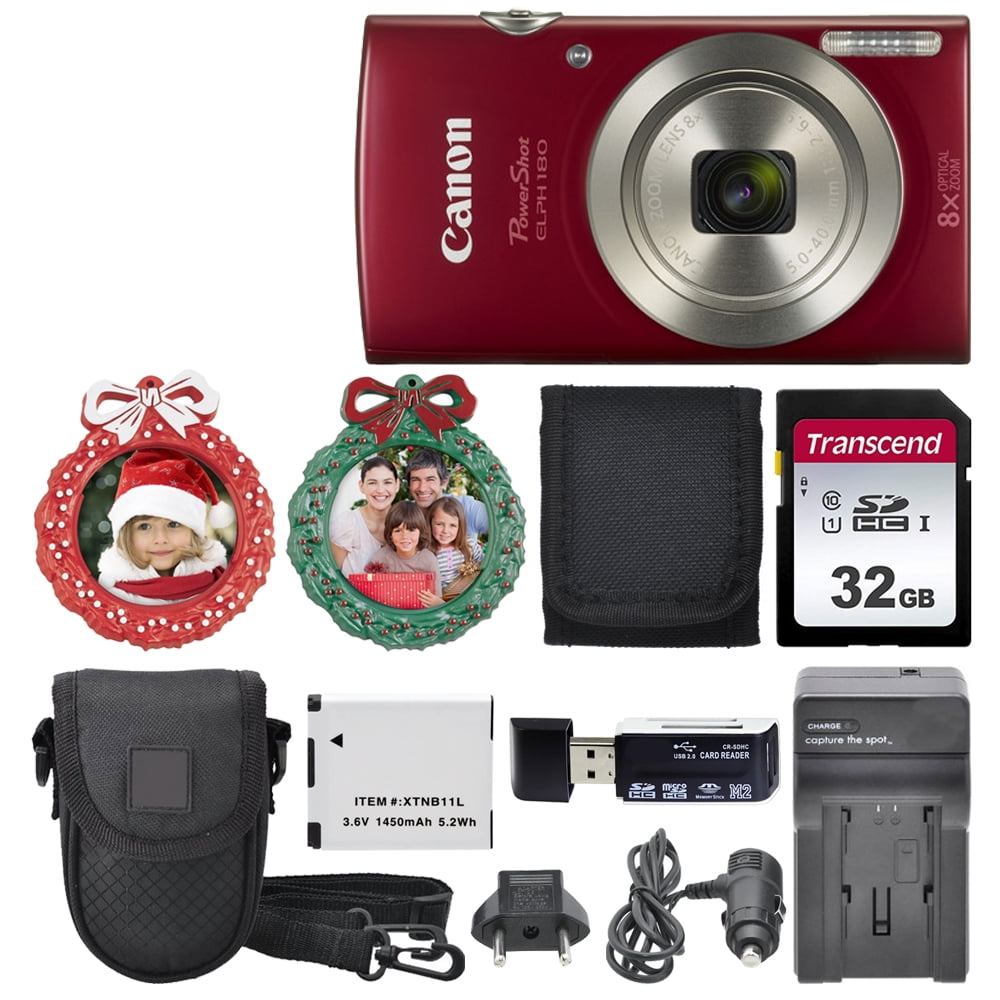 Canon PowerShot ELPH 180 Digital Camera (Red) Top Value Holiday