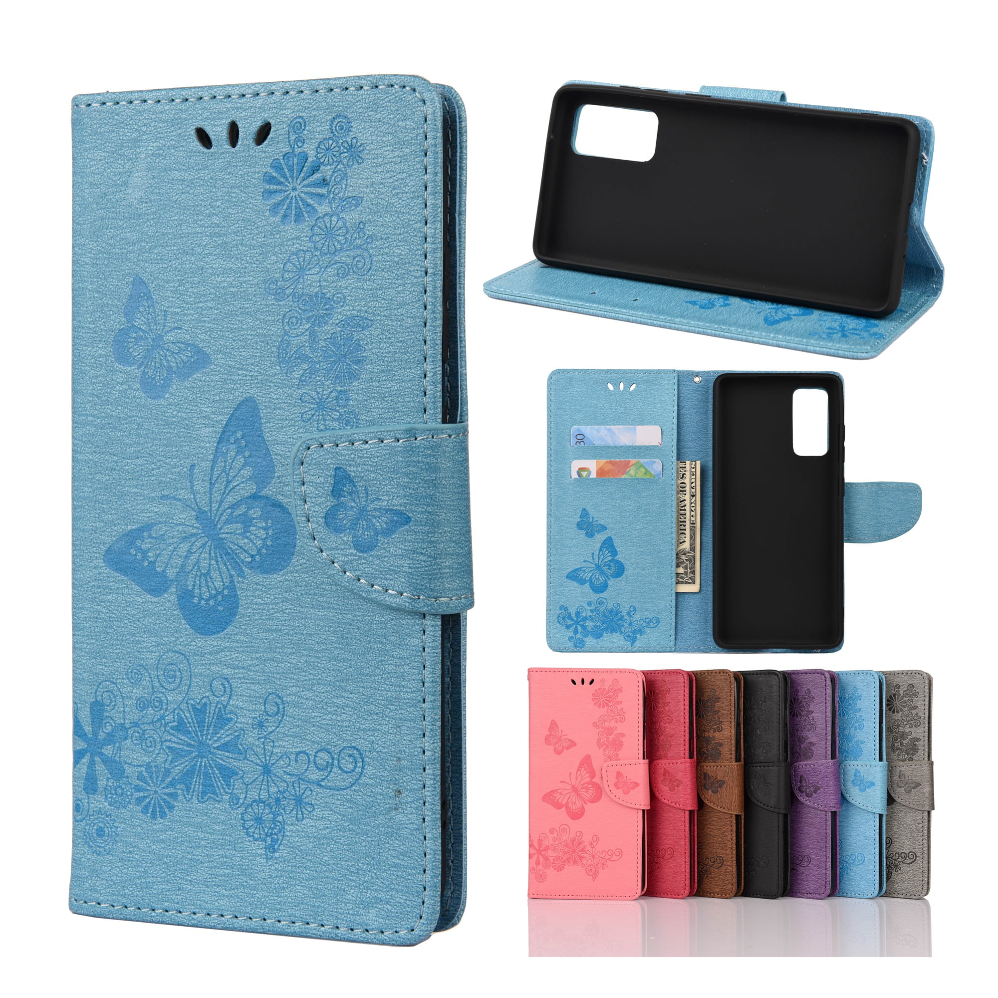 Samsung Galaxy S20 FE 5G Case with Hand Strap, Dteck Embossed Butterfly