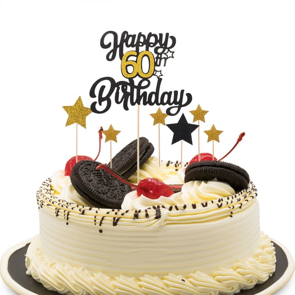 FESTFENDS 4Sets Birthday Cake Decoration Kit Versatile Elegant Cake and Cupcake Toppers for Party Supplies