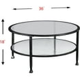 Jumpluff Metal/Glass Round Coffee Table, Black