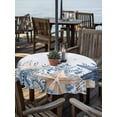 thumbnail image 2 of Outdoor Tablecloths with Umbrella Hole & Zipper, Blue Starfish Coastal Round Tablecloth 54 Inch, Eucalyptus Summer Nautical Shell Waterproof Table Cloth, Patio/Pool/Picnic Table Covers, 2 of 8