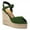 Green, variant on Women Peep Round Toe Espadrille Wedge High Heels Cross Strap Buckled Platform Sandals Summer Date Casual Dress Shoes Size 9 Brown