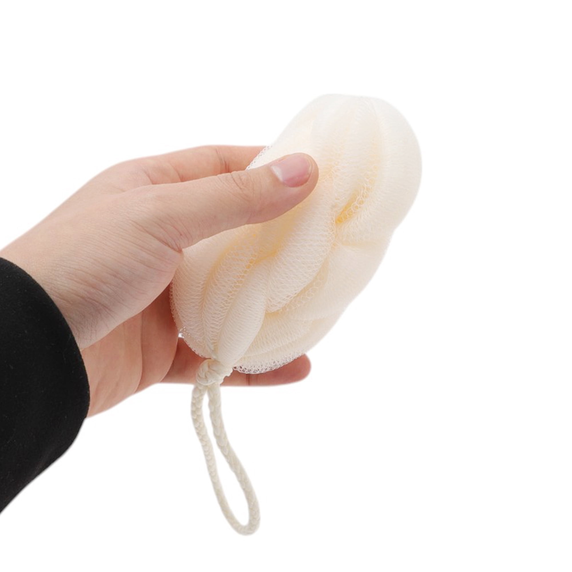 Unique Bargains Twisted Dough Shaped Bath Shower Loofah Sponge 1 Pc Beige