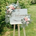 thumbnail image 4 of Abbraccia 2 Pieces Wedding Arch Flowers Welcome Sign Decoration Corner Flowers Artificial Flowers for Ceremony Birthday Window Ornament Blue Pink, 4 of 9