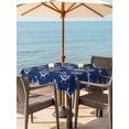 thumbnail image 4 of Square Outdoor Tablecloth with Umbrella Hole Navy Blue Anchor Nautical Outside Table Cloth Waterproof Patio Table Cover Coastal Summer Ocean Sea Zipper Tablecloths for Picnic Party Camping 60x60 Inch, 4 of 8