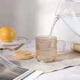 thumbnail image 4 of Iridescent Glass Coffee Mugs Set Of 2-340ml Ribbed Coffee Glasses Tea Cups With Lid, 4 of 5