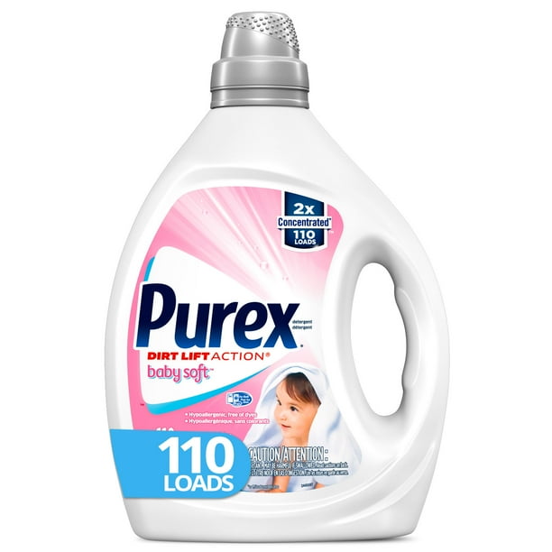 Purex Liquid Laundry Detergent, Baby, 2x Concentrated, 110 Total Loads 