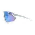 thumbnail image 6 of Boys Color Mirror Sportsmans Shield Oversized MTB Wrap Around Plastic Sunglasses White - Blue Mirror, 6 of 7