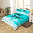 thumbnail image 3 of YST Chic Dragonfly Duvet Cover Twin Teal Watercolor Bedding Set, Black White Wildlife Comforter Cover Blue Sky Bed Set, Animal Theme Bedding for All Seasons Soft 2 Pieces, 3 of 5