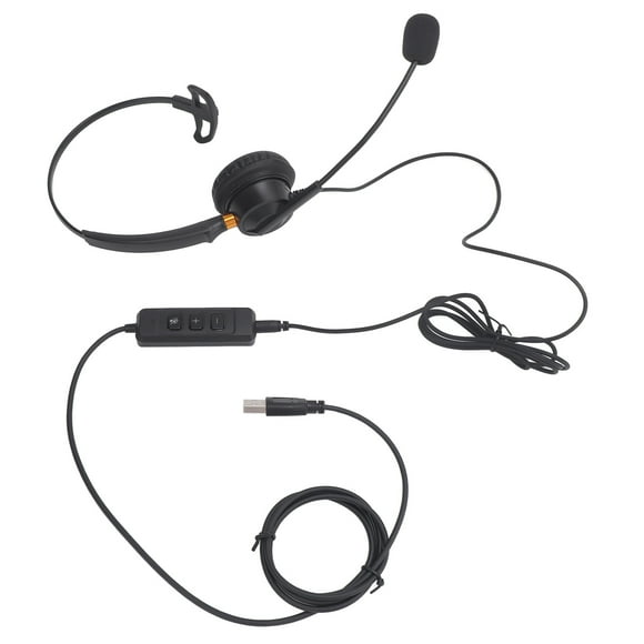 Phone Headset, Plug and Play Support USB To USB C USB Plug Monaural Noise Reduction Customer Service Headphone Lightweight for PC for Telemarketing
