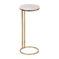 thumbnail image 5 of Round End Side Table or Small Night Stand for Living Room Accent - Metal Drink Table with Marble Top for Bedside and Home Decor - Space-Saving Display for Small Spaces Styling  - 24" White & Gold, 5 of 8