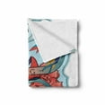 thumbnail image 2 of Fitness Soft Flannel Fleece Throw Blanket, Strong Is a New Skinny Composition Birds Flowers Barbell, Cozy Plush for Indoor and Outdoor Use, 60" x 80", Dark Coral Blue Grey, by Ambesonne, 2 of 6