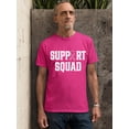 thumbnail image 2 of Breast Cancer Support Squad Pink Ribbon Unisex Men's T-shirt, 3XL, Cyber Pink, 2 of 6