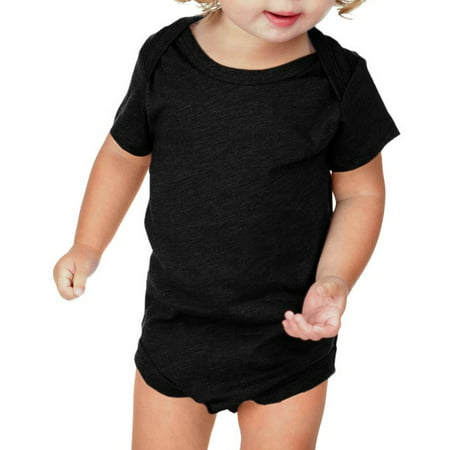 Kavio IJP0492 Infants Lap Shoulder Short Sleeve Onesie Jersey CVC.(Replaces 0431)-Black-12M