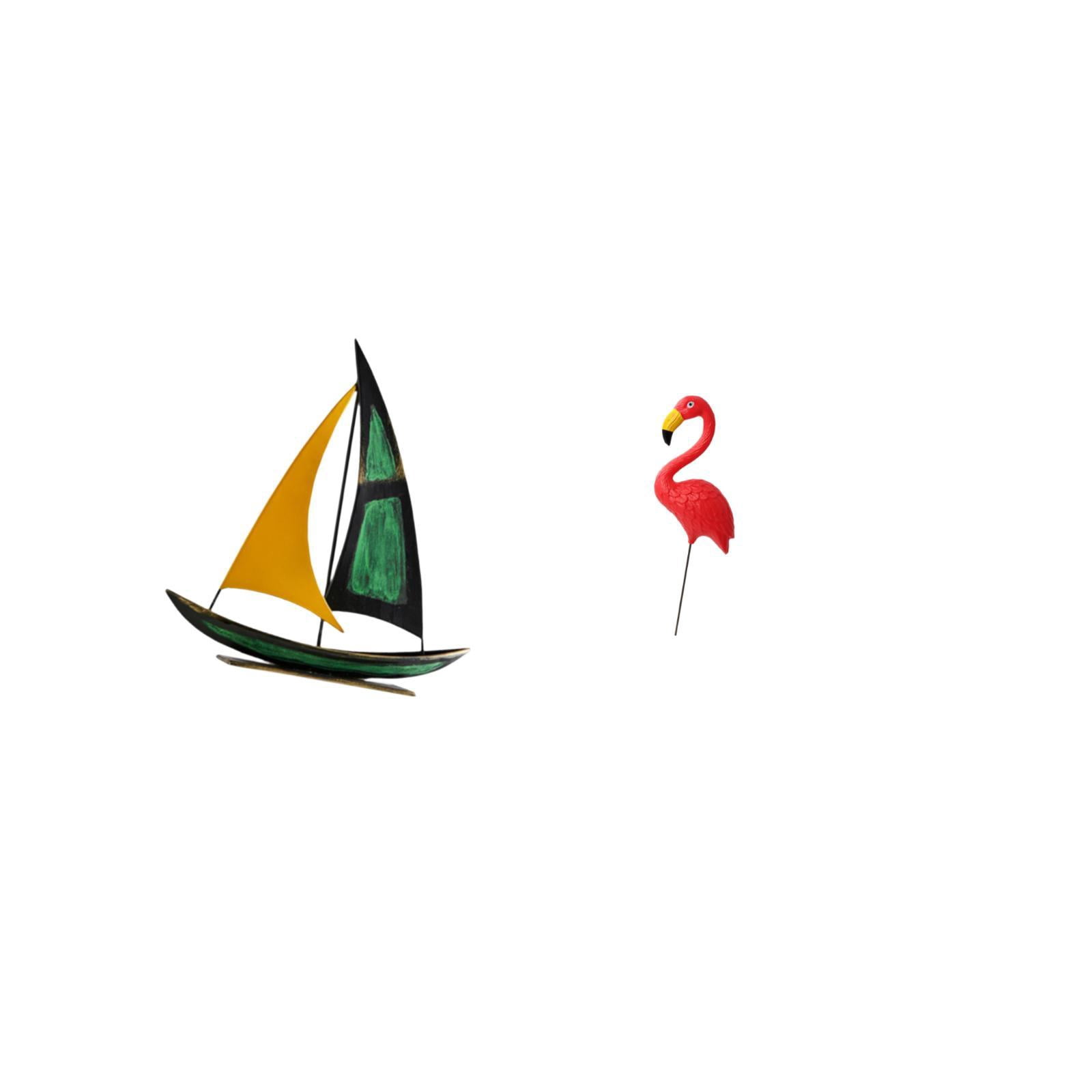 CoudarTitie Iron Sailboat Bird Sculpture Tabletop Ornament Feng Shui Decor Collection Decorative Figurine for Table Centerpiece Desk Bookshelf Yard Art Ornament Fairy Garden Accessories