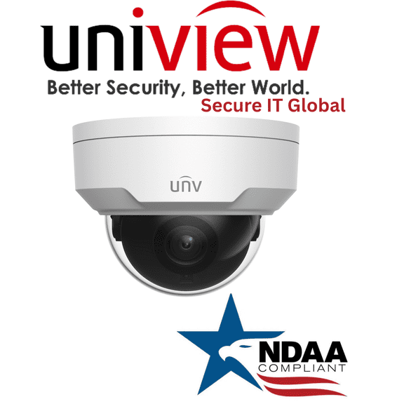 Uniview NDAA 5MP Vandal Dome IP Security Camera  2.8mm Fixed Lens, Color Night Vision, Smart IR, PoE, IP67/IK10, Edge Storage – From Secure IT Global