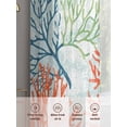 thumbnail image 6 of Ocean Coral Sheer Curtains 72 Inch Length 2 Panels Set, Abstract Boho Gradient Coastal Polka Dots Voile Window Treatment Rod Pocket Curtains Sheers Drapes for Bedroom/Living Room/Kitchen 52"x72"x2, 6 of 7