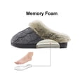 thumbnail image 4 of Women's Soft Yarn Cable Knitted Slippers Memory Foam Anti-Skid Sole House Shoes w/Faux Fur Collar, Indoor & Outdoor, 4 of 5