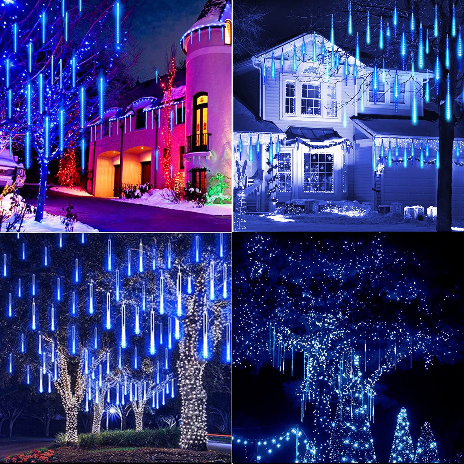 Happylost Meteor Shower Icicle String Lights Blue 288 LED photo 4