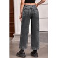 thumbnail image 2 of Women's Black Chic Patch Pocket Straight Leg Loose Jeans - Casual Stylish Denim | [ZhiHiMeRi] | 10, 2 of 12