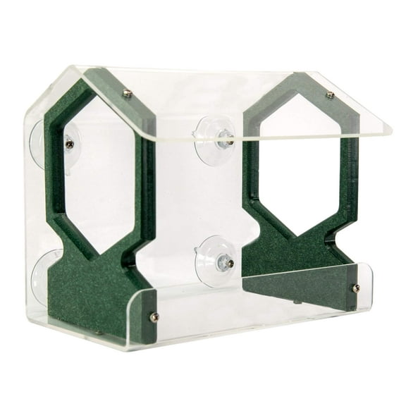 JCs Wildlife Geometric Diner 9 Window Feeder (Green) - Holds 3 Cups of Bird Seed
