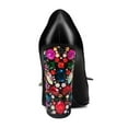 thumbnail image 2 of YDN Women Butterfly Studded Pointed Toe Pumps Slip on Crystal Chunky High Heels Shiny Party Dance Date Shoes Size 8 Black, 2 of 4