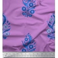 thumbnail image 1 of Soimoi Polyester Crepe Fabric Leaves & Floral Block Print Fabric by The Yard 52 Inch Wide, 1 of 3