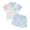 White2, variant on Girls' Outfits Sets Block T Shirt Shorts with Print 2 Piece Clothes