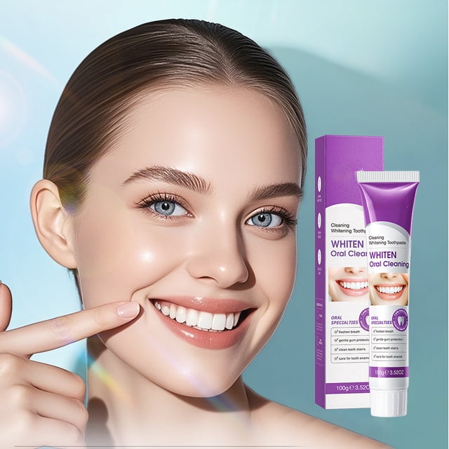 Pasta dental blanqueadora calmante, pasta dental de limpieza profunda para dientes fuertes, dientes limpios, boca fresca, cuidado suave, descontaminación profunda, mejora la salud bucal, 100 g de past