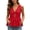 Red, variant on Women's Eyelet Embroidery V-Neck Tie Front Peplum Tank Top Sleeveless Lace-Up Summer Blouse
