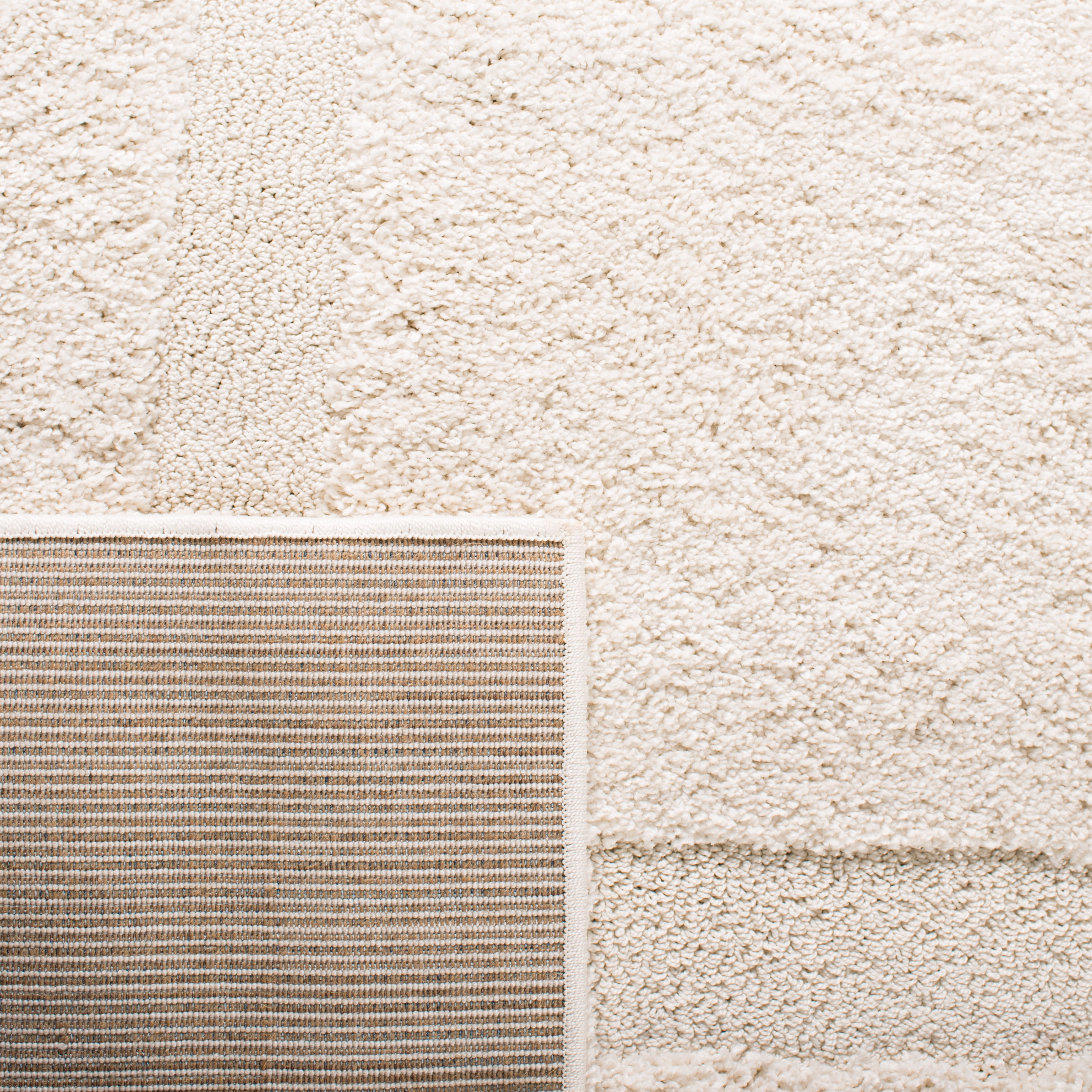 SAFAVIEH Florida Mason Bordered Shag Area Rug, Creme, 2' x 3'