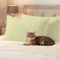 thumbnail image 3 of Yellow Striped Outdoor Waterproof Pillow Covers, Modern Simple Farmhouse Beige Vintage Decorative Rectangle Throw Pillowcase Sofa Cushion Sham for Patio/Couch/Chair, 20"x12" 2 Pack, 3 of 8