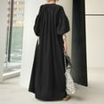 thumbnail image 4 of ZANZEA Womens Dresses V-Neck Puff Sleeve Solid Casual Baggy Maxi Dress, 4 of 4
