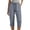 Gray, variant on Womens Capri Pants Cotton Linen Drawstring Elastic Waist Straight Leg Casual Summer Travel Beach Boho Slash Pocket Lounge Pants Gray M