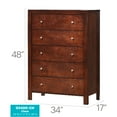 thumbnail image 3 of Glory Furniture Burlington 5-Drawers Bedroom Chest in Cherry, 3 of 8